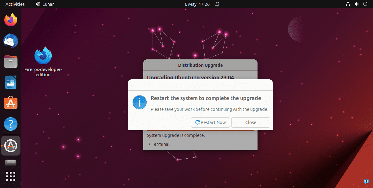 Reboot Ubuntu 23.04