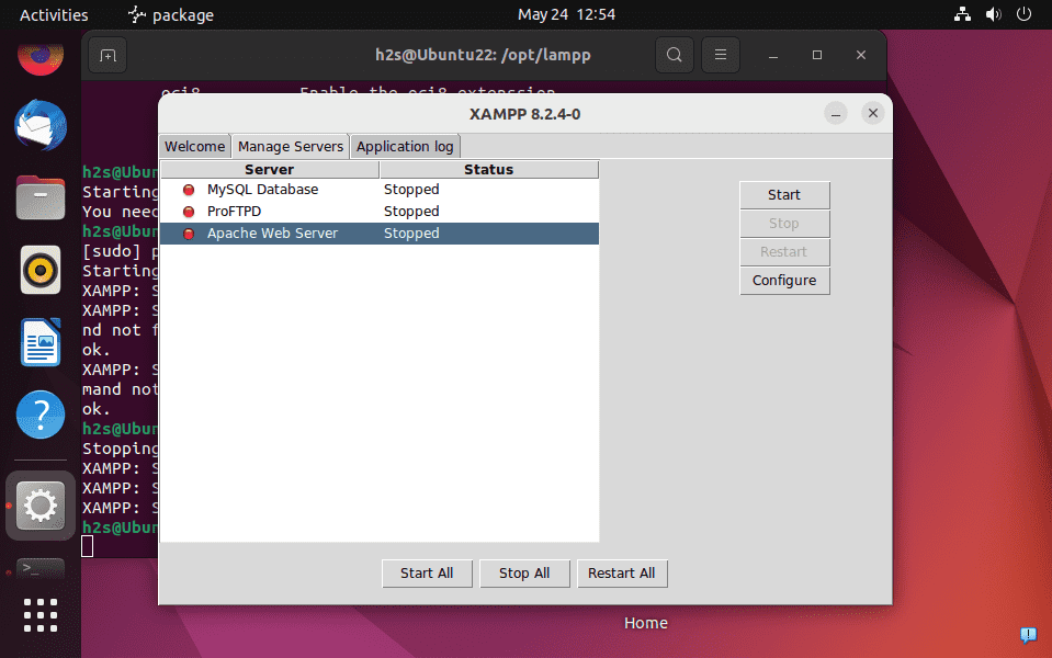 如何在Ubuntu中使用命令行启动XAMPP