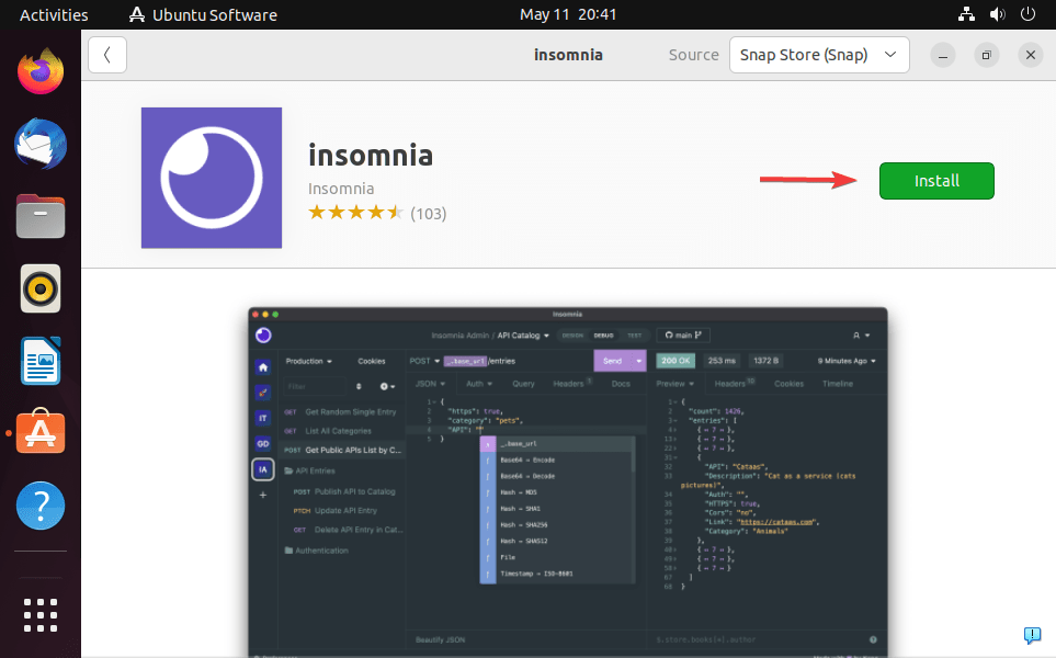 Use Install SNAP repo for Insomnia