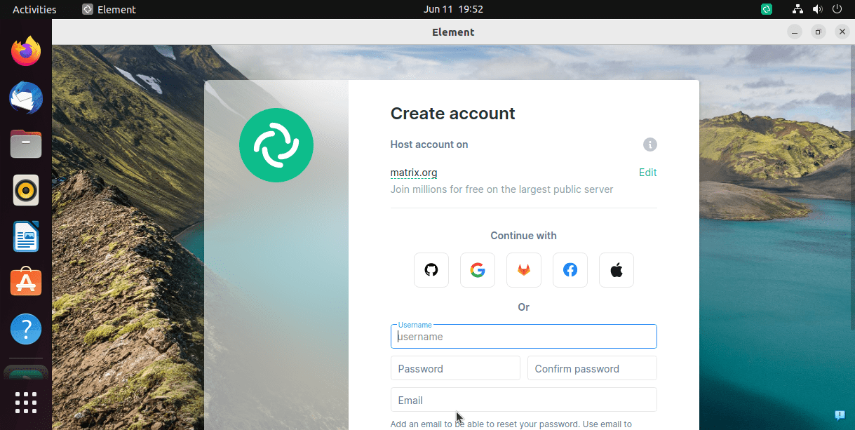Create a new account
