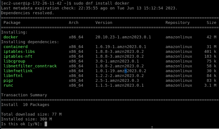 Installing Docker on Amazon Linux 2023