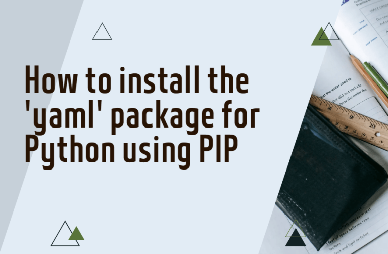 How to install the 'yaml' package for Python using PIP