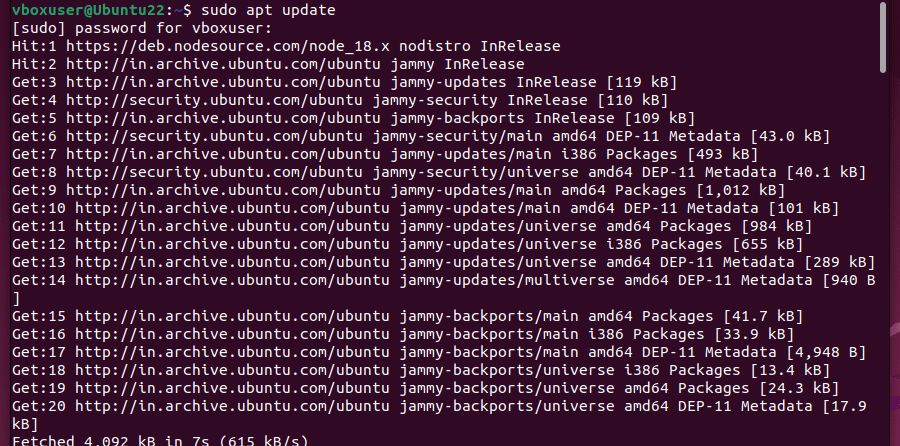 Update package list