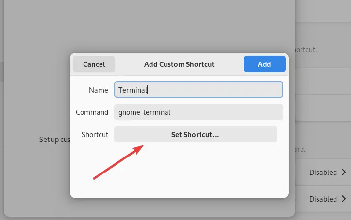 Give Terminal shortcut name