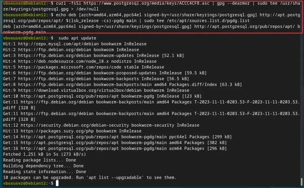 Add PostgreSQL Debian repository