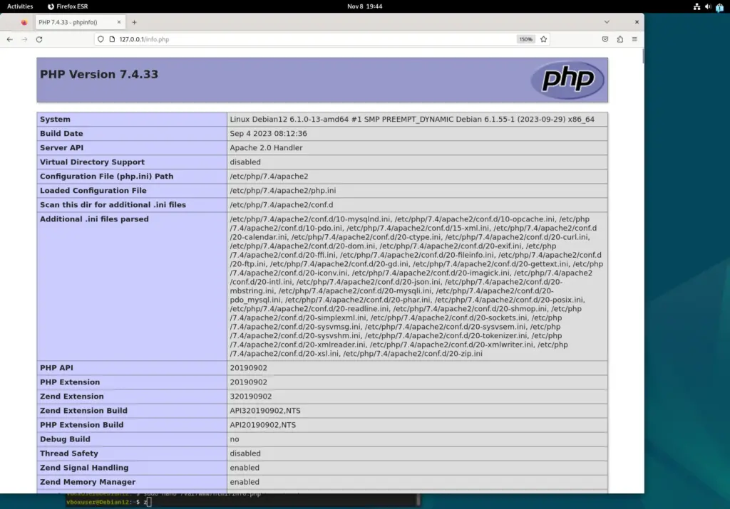 PHP info file