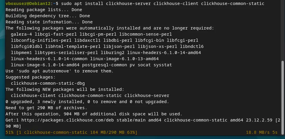 Install Clickhouse on Debian 11 or 12
