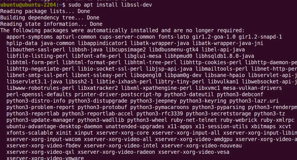 Install OpenSSL Development Libraries