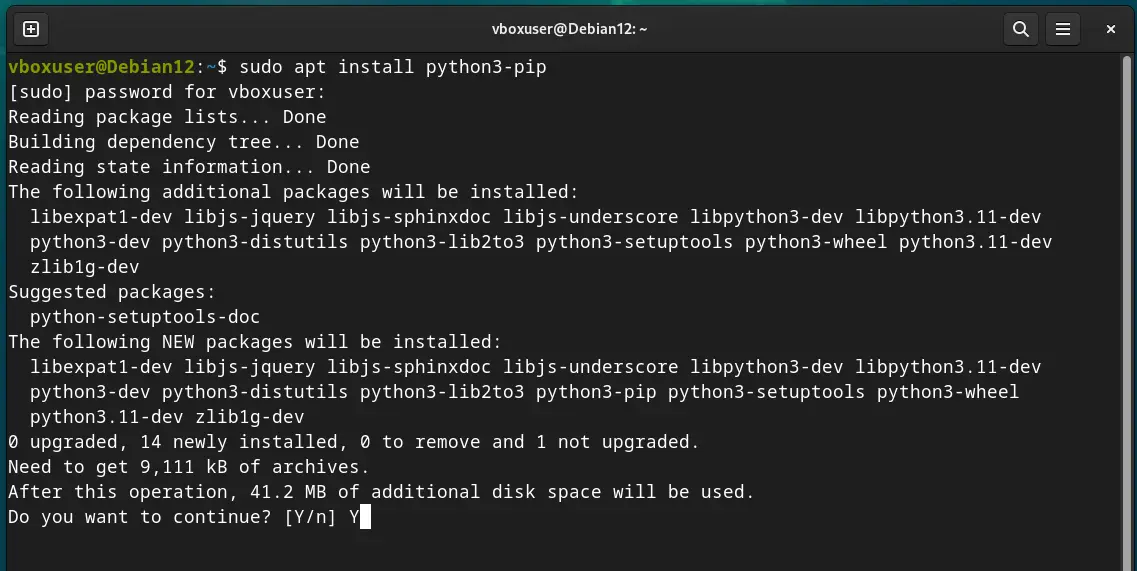 Installation of Python and Pip