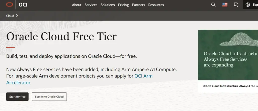 Oracle Cloud Free Tier service