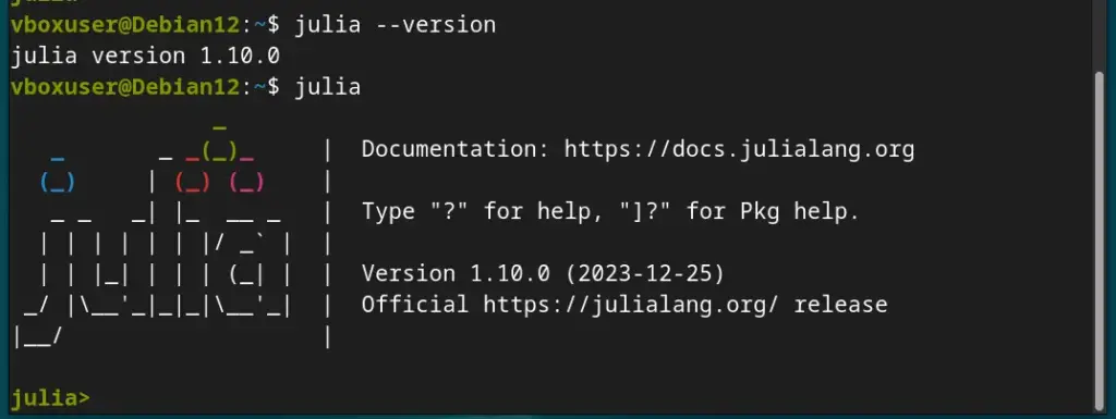 Run julia command interface