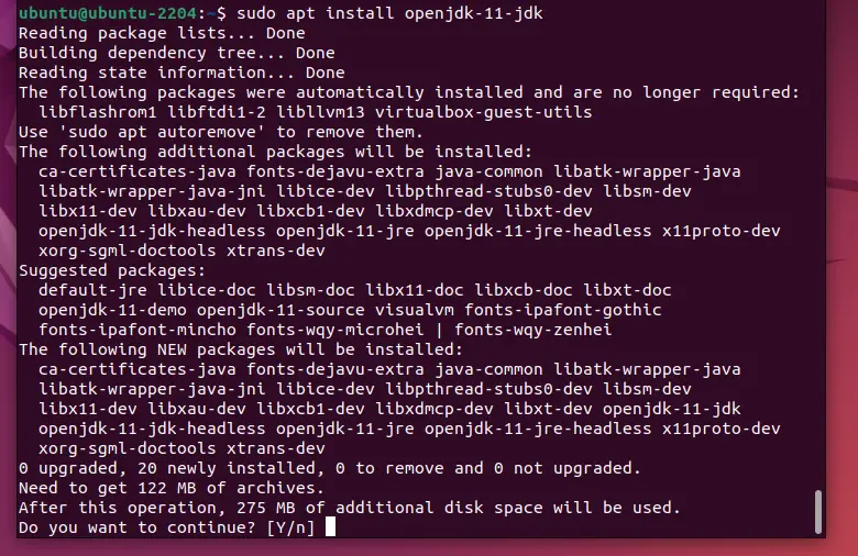 Install OpenJDK 11 Ubuntu 22