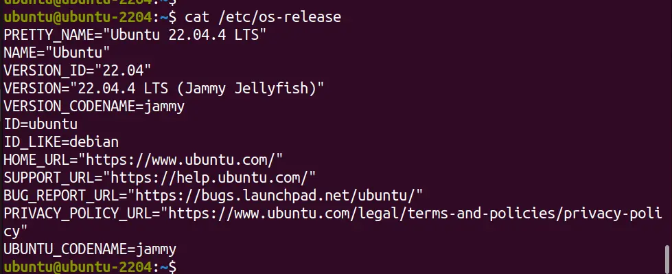 check Ubuntu server using etc os release