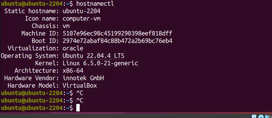 use hostnamectl command to get ubuntu version