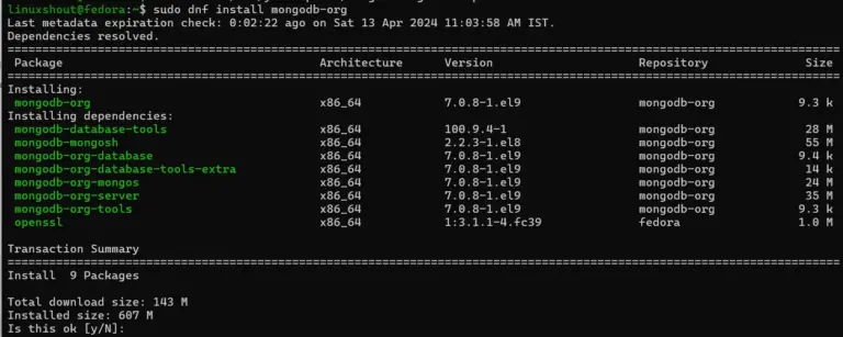 Installing mongodb server Fedora