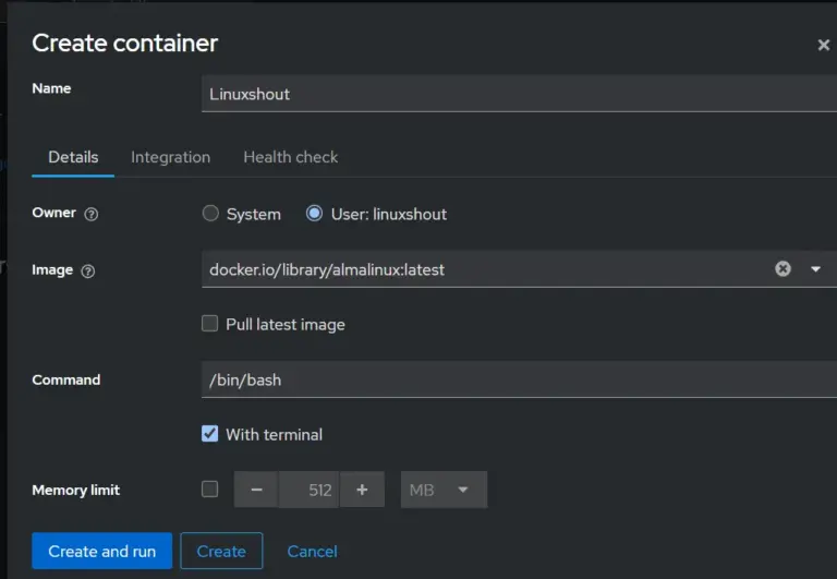 Create a Container using Cockpit podman on Ubuntu 24.04