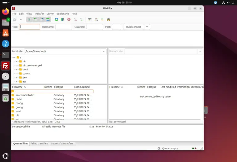 FileZilla Installation on Ubuntu 24.04