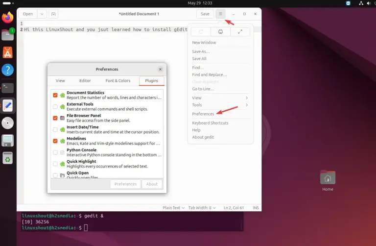 Installing gedit text editor on Ubuntu 24.04
