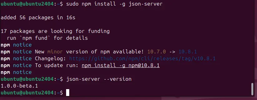 Check JSON Server version
