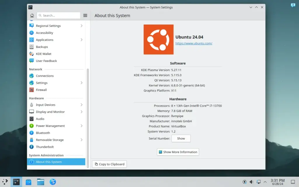 Installing KDE Plasma Ubuntu 24.04