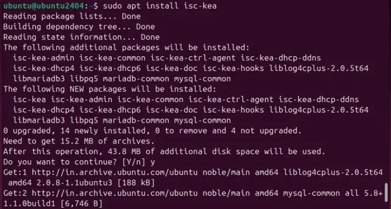 Installing KEA DHCP server on Ubuntu 24.04