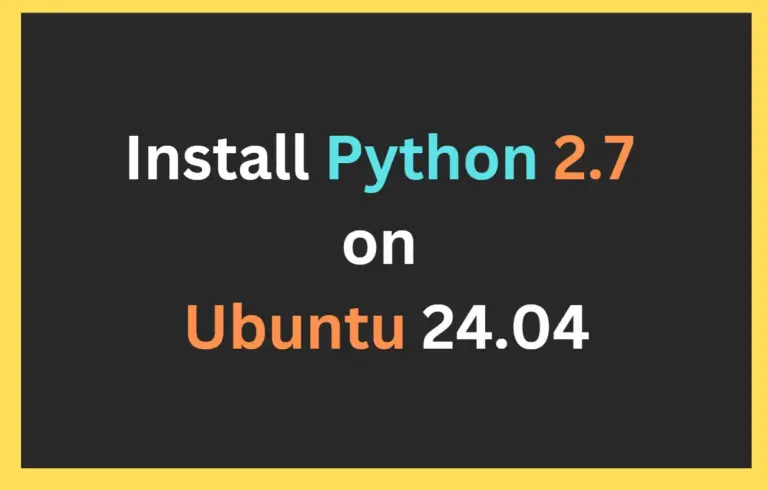 install Python 2.7 on Ubuntu 24.04
