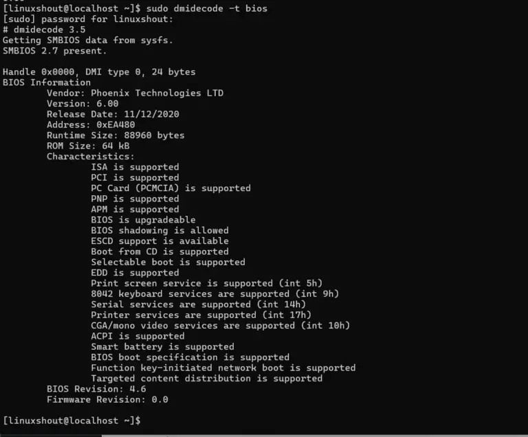 Check Firmware Version in Linux Command Line