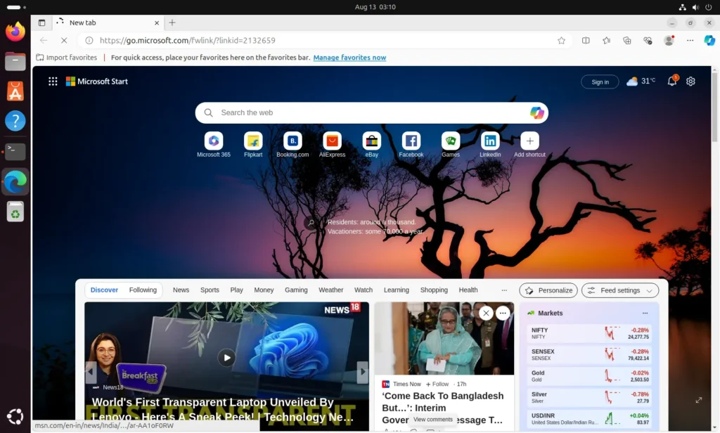 Installing Microsoft Edge browser on Ubuntu 24.04