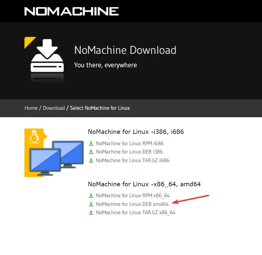 Download Debian NoMachine Linux
