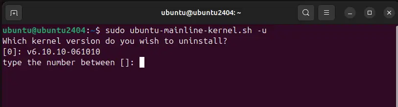 Uninstall Linux kernel from Ubuntu 24.04